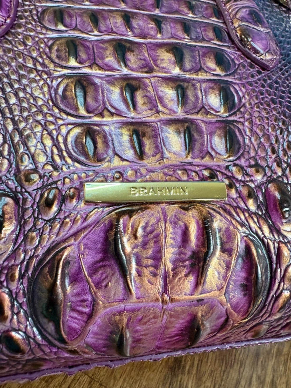 Brahmin NWOT Marissa - Fig Jam Melbourne - Purple, Metallic Gold